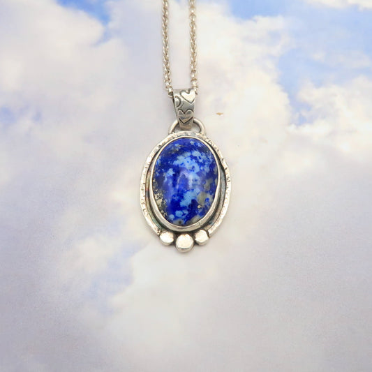 Lapis Lazuli Oval Pendant Sterling Silver