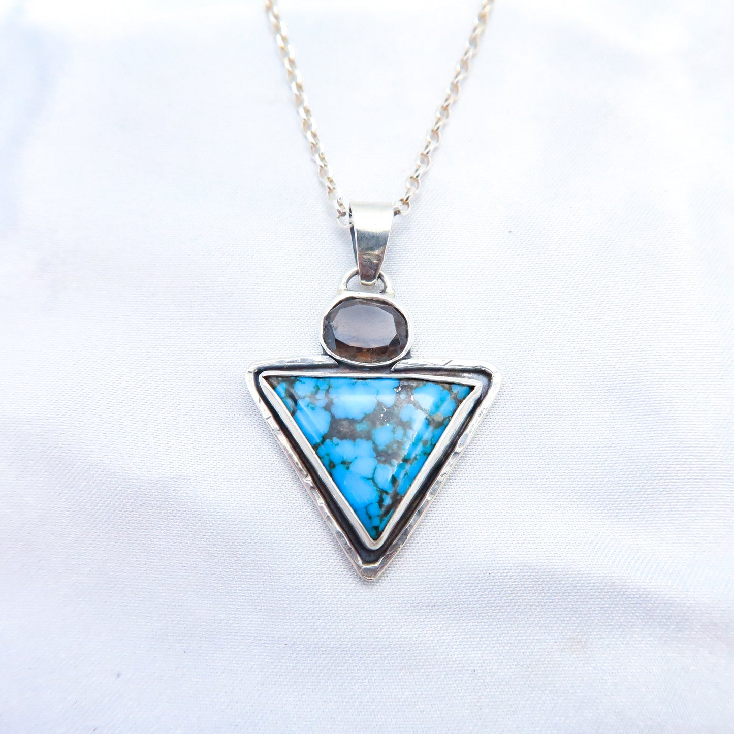 Ithaca Peak Turquoise and Smoky Quartz Triangle Pendant