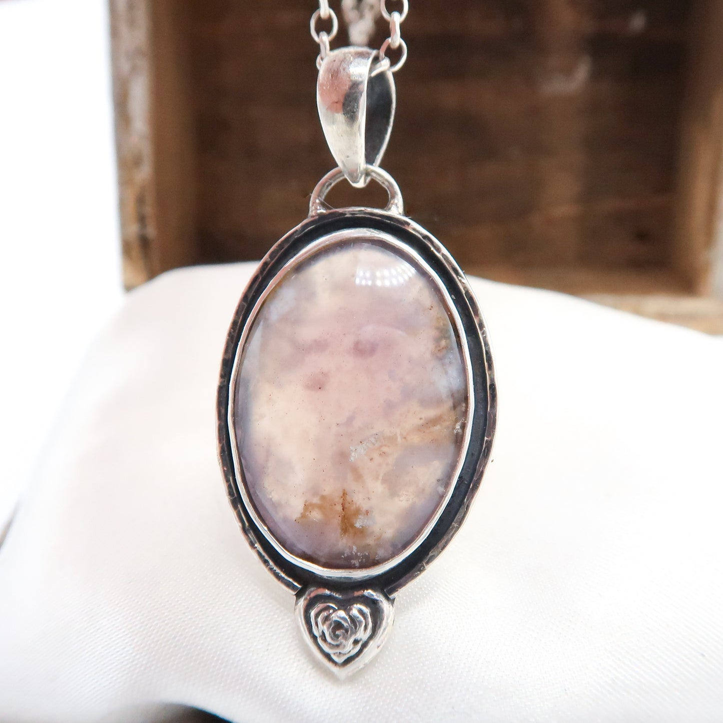 Amethyst Sage Sterling Silver Pendant with Heart