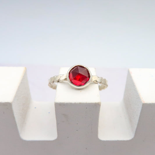 Ruby Sterling Silver Ring