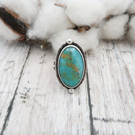 Turquoise and Sterling Silver Statement Ring