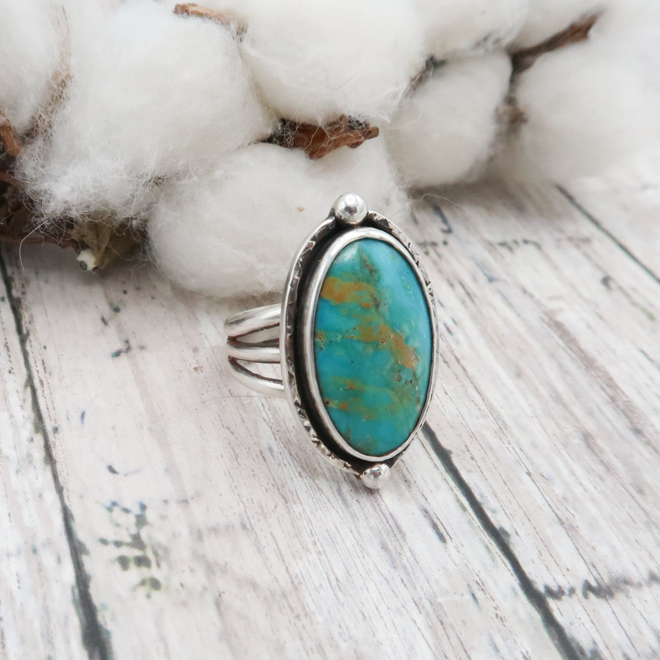 Turquoise and Sterling Silver Statement Ring