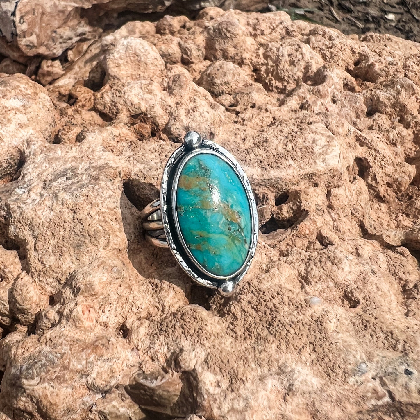 Turquoise and Sterling Silver Statement Ring